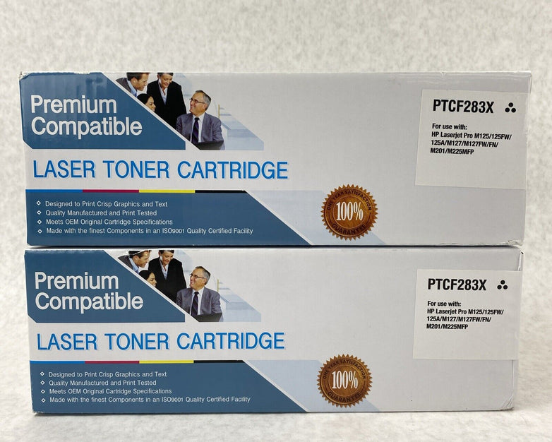 Lot of 2 Premium Compatible PTCF283X Laser Toner Cartridge For HP LaserJet Pro