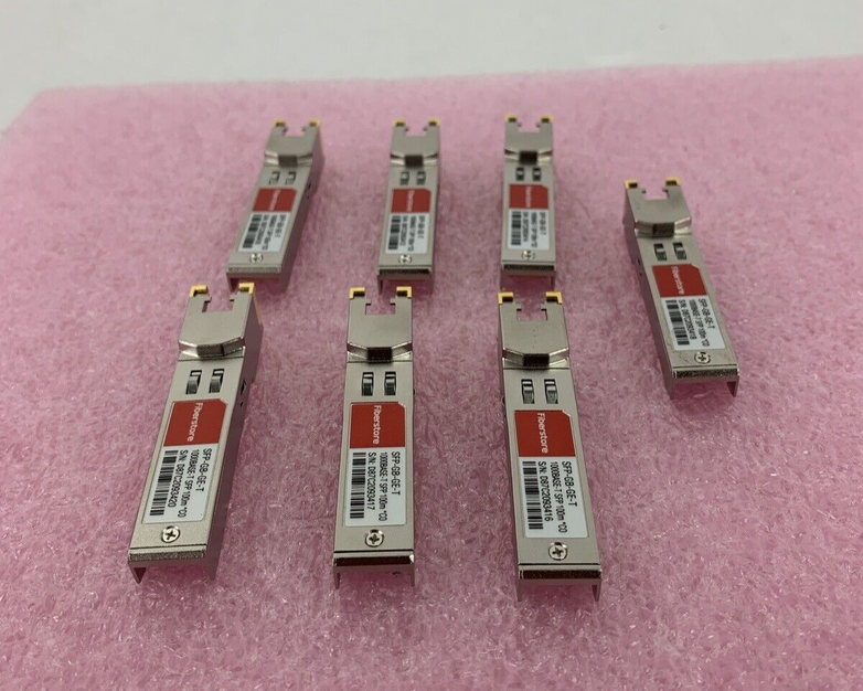 Lot of 8 Fiberstore SFP-GB-GE-T 1000BASE-T 1GT SFP Transceiver 100m