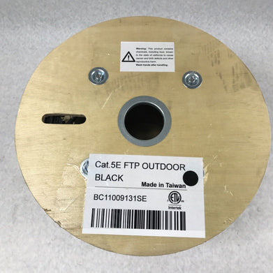 Cat5E FTP Outdoor Use 24AWGX4P 1000ft Black Ethernet Wire