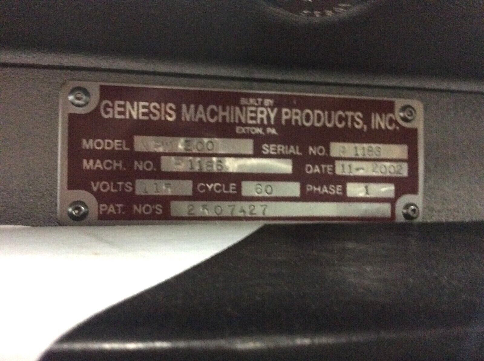 Genesis Machinery Westcapper NPW-500 Bottle Capping Machine, Capper, Mfg. 2002