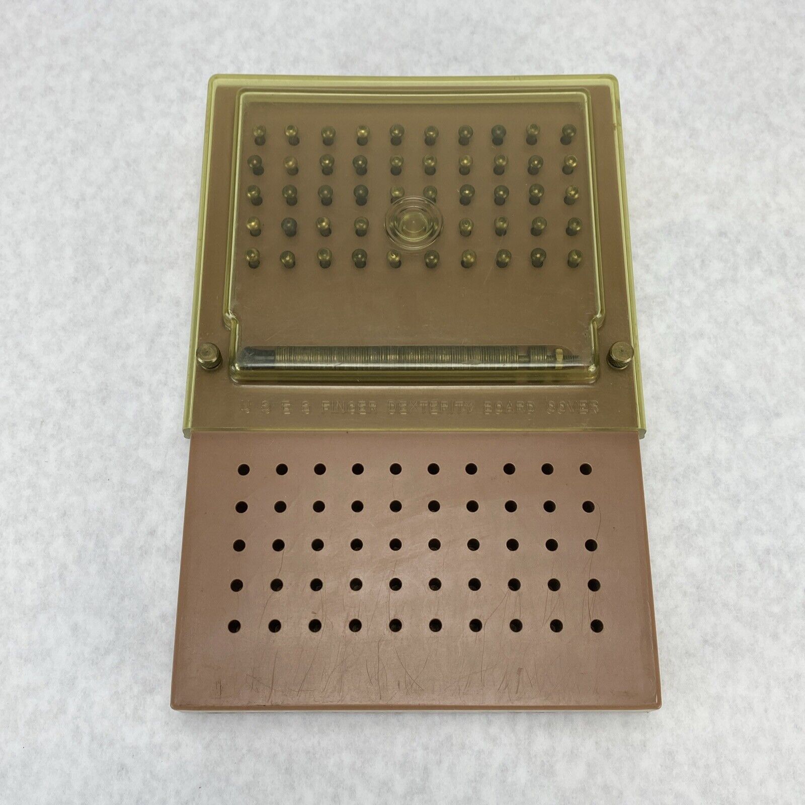 Vintage USES Finger Dexterity Board Beige Tint Cover