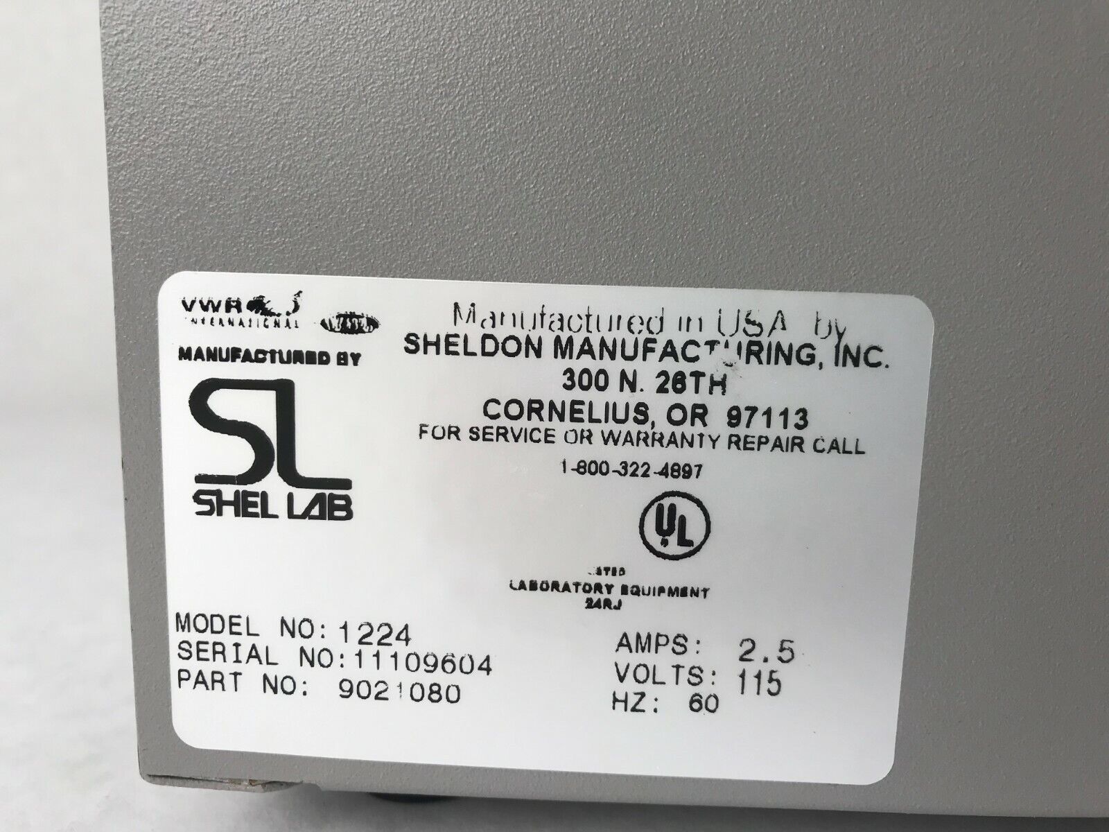 VWR Sheldon Laboratory Water Bath Model 1224
