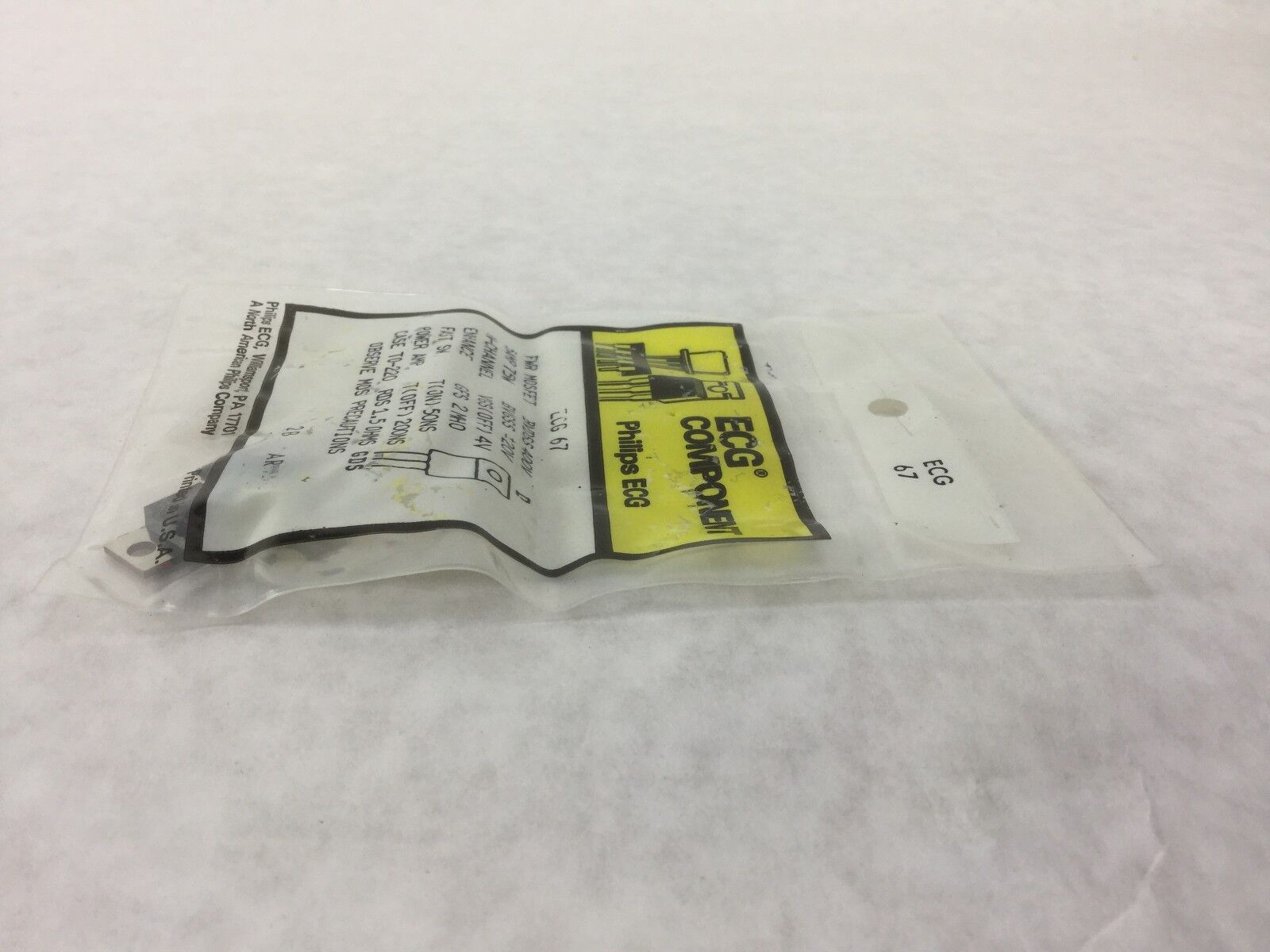 Philips ECG 67 Transistor, PWR MOSFET, 5AMP 75W, NEW SEALED