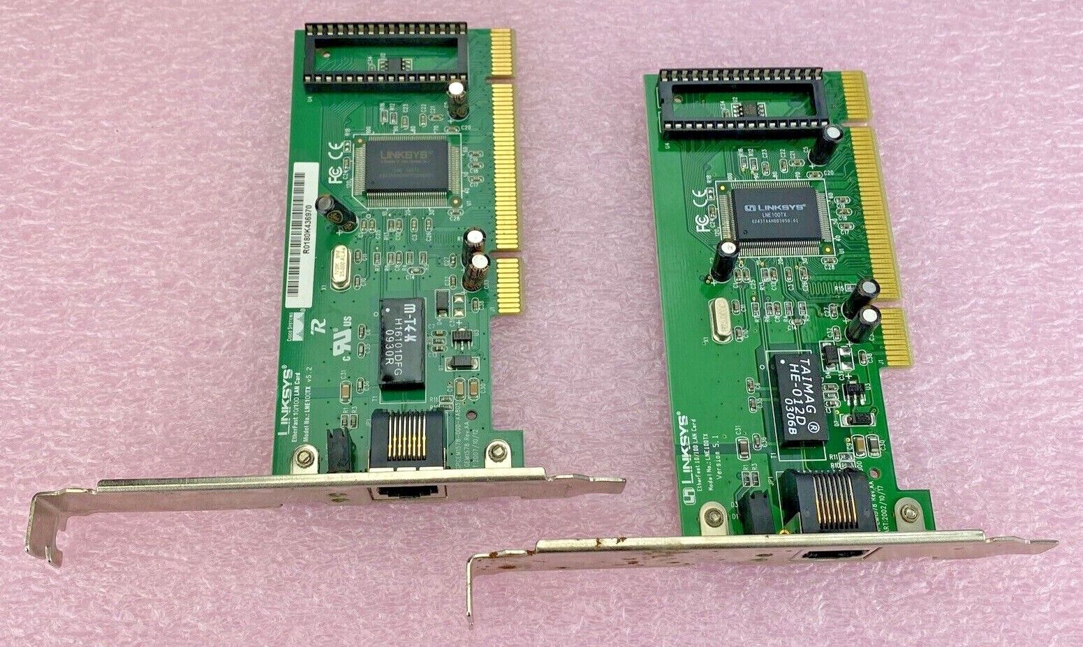 Lot of 2  Linksys GEM1578 Rev.AA EtherFast 10/100 LNE100TX LAN PCI Card
