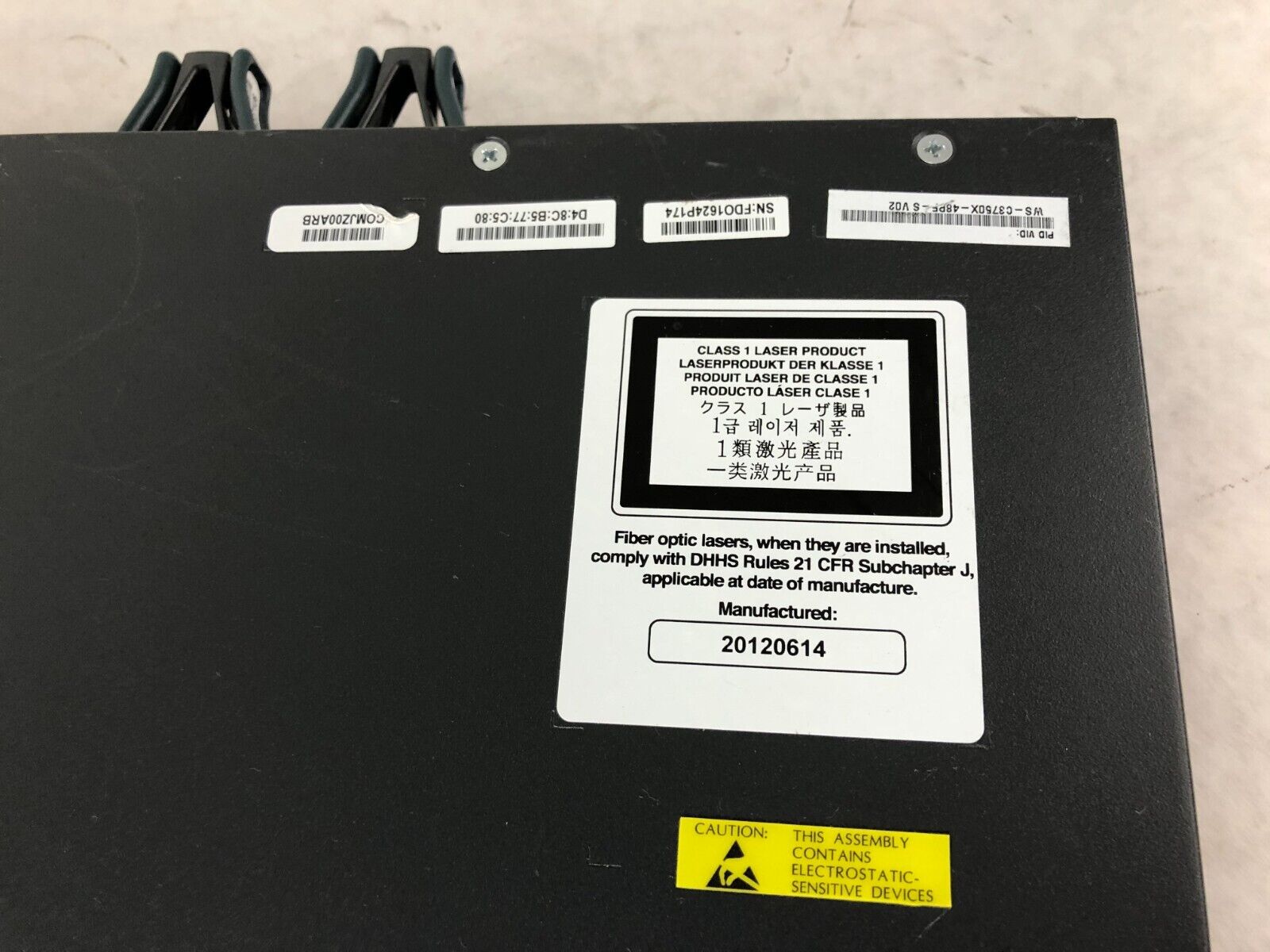 Cisco WS-C3750X-48P-S 48-Port GbE PoE Catalyst Network Switch