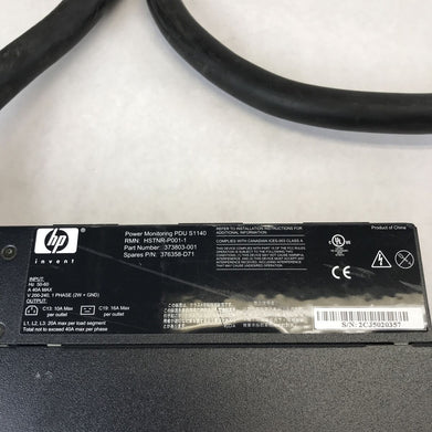 HP HSTNR-P001-1 Power Distribution Panel 40A 60Hz 376358-D71 3 Phase Plug