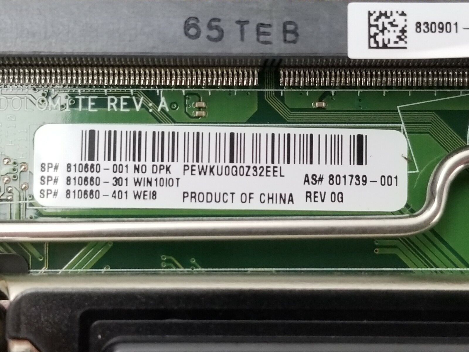 HP EliteDesk 800 G2 8106006-301 Motherboard LGA1151