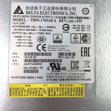Dell 1755W Switching Power Supply D7RNC Delta For MD3060E MD3660 MD3460 MD3260