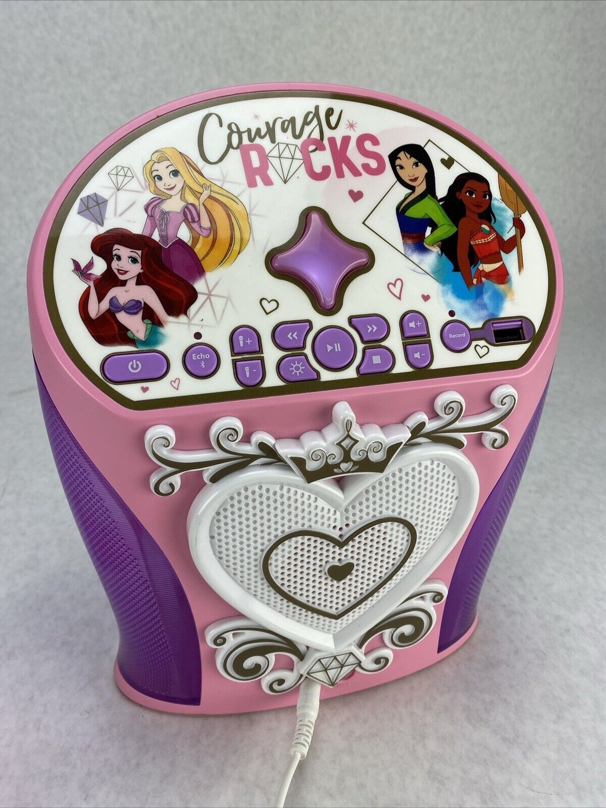 Ekids Di-554DPEXv1 Courage Rocks Disney Princess Karaoke Microphone Amp