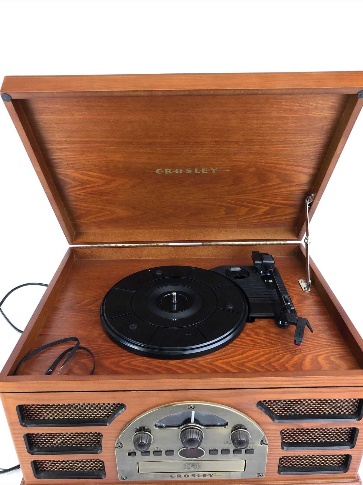 Crosley CR66 Wood Finished Retro Record Player - Light Brown