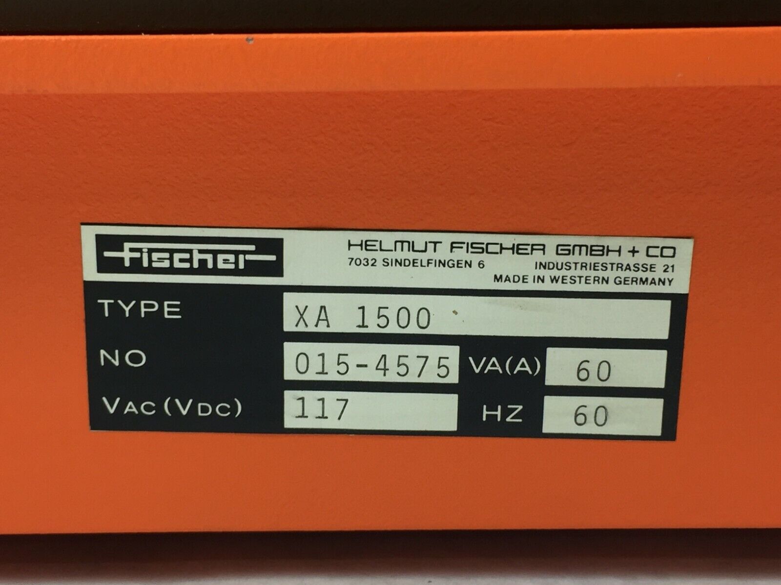 Fischer  XA 1500   Fischerscope X-Ray Coating Thickness Computer   w/ Power Cord