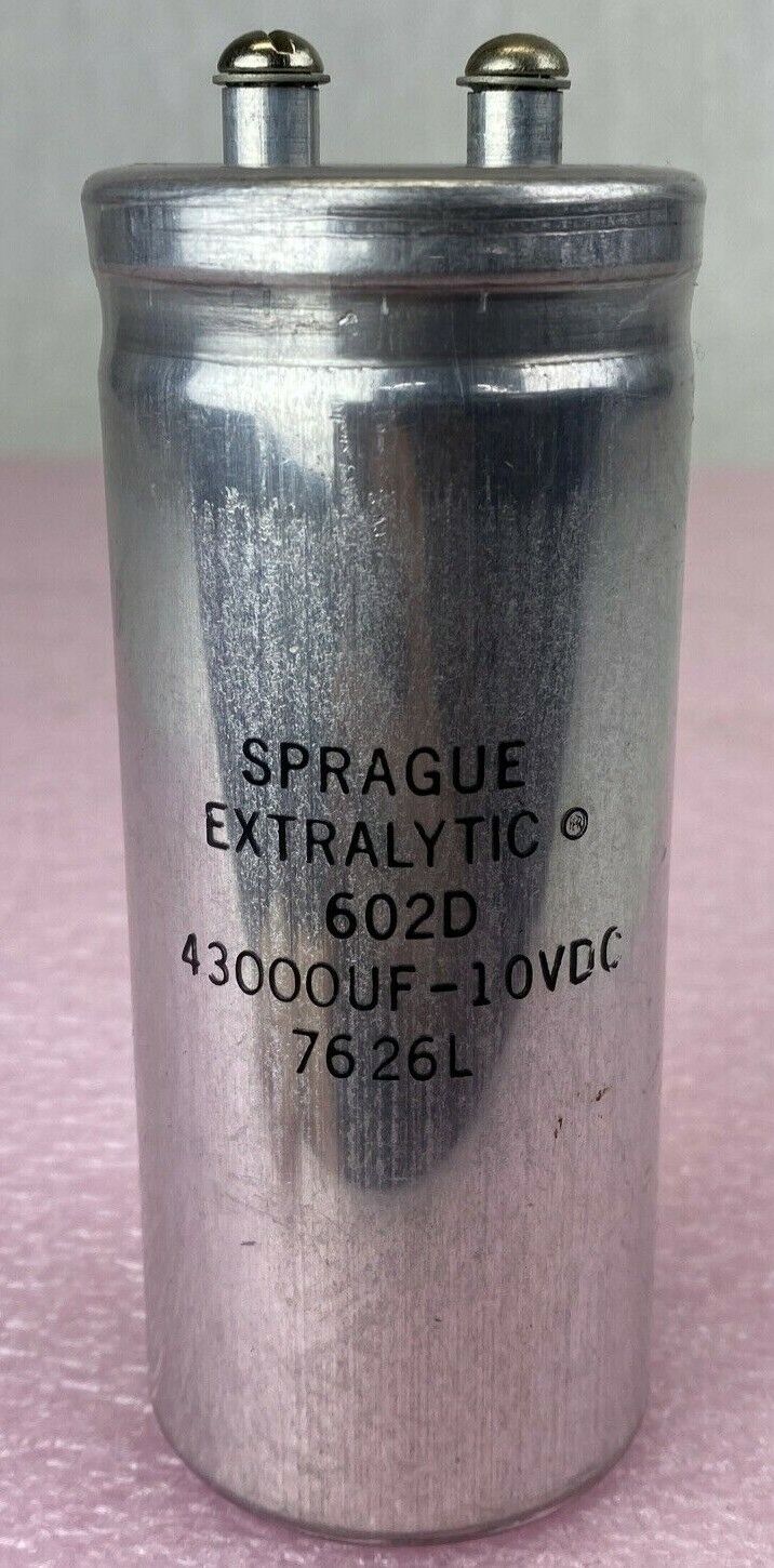 Sprague 7626L Extralytic 602D 43000uF 10VDC Aluminum capacitor