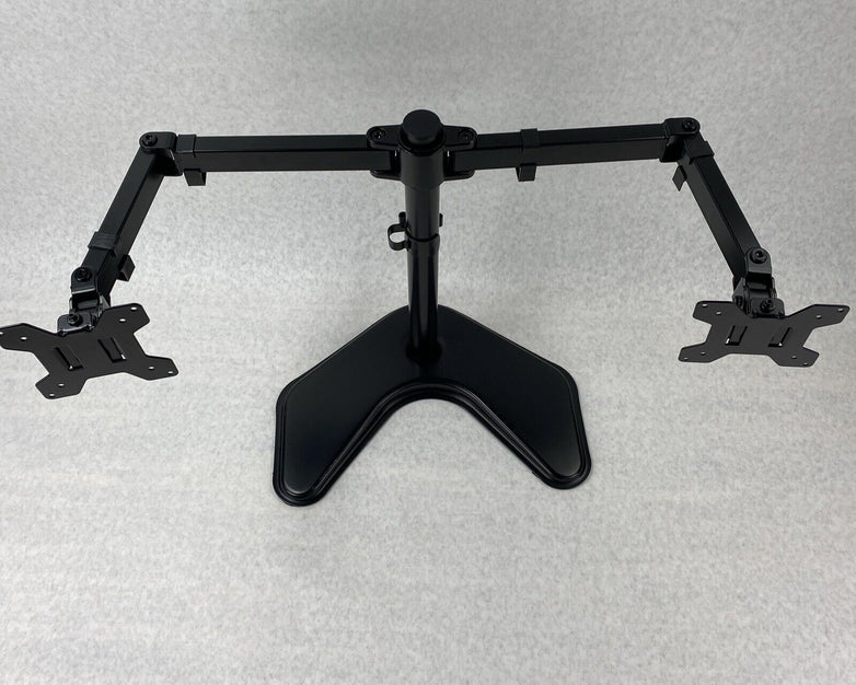 Wali MF002 Free Standing Fully Adjustable Dual LCD Monitor Desk Mount