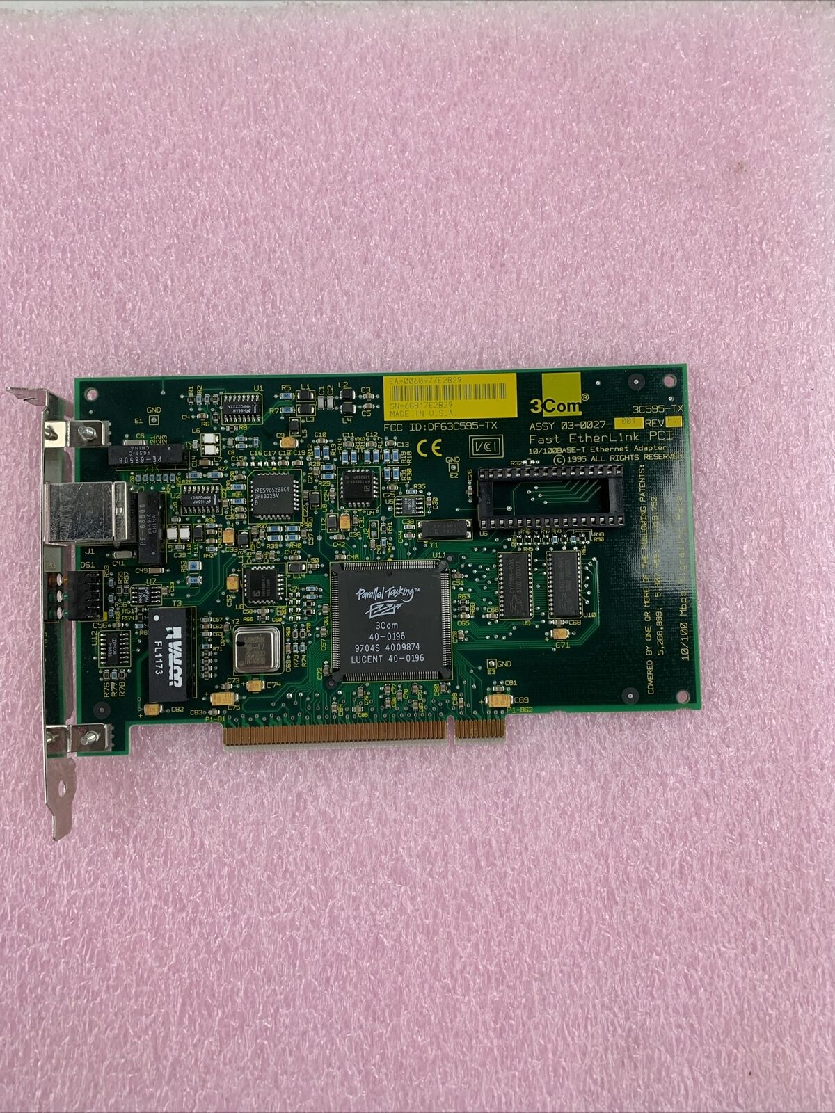 3Com 03-0027-001 REV C DF63C595-TX Fast EtherLink PCI 3C595-TX 10/100 Mbps