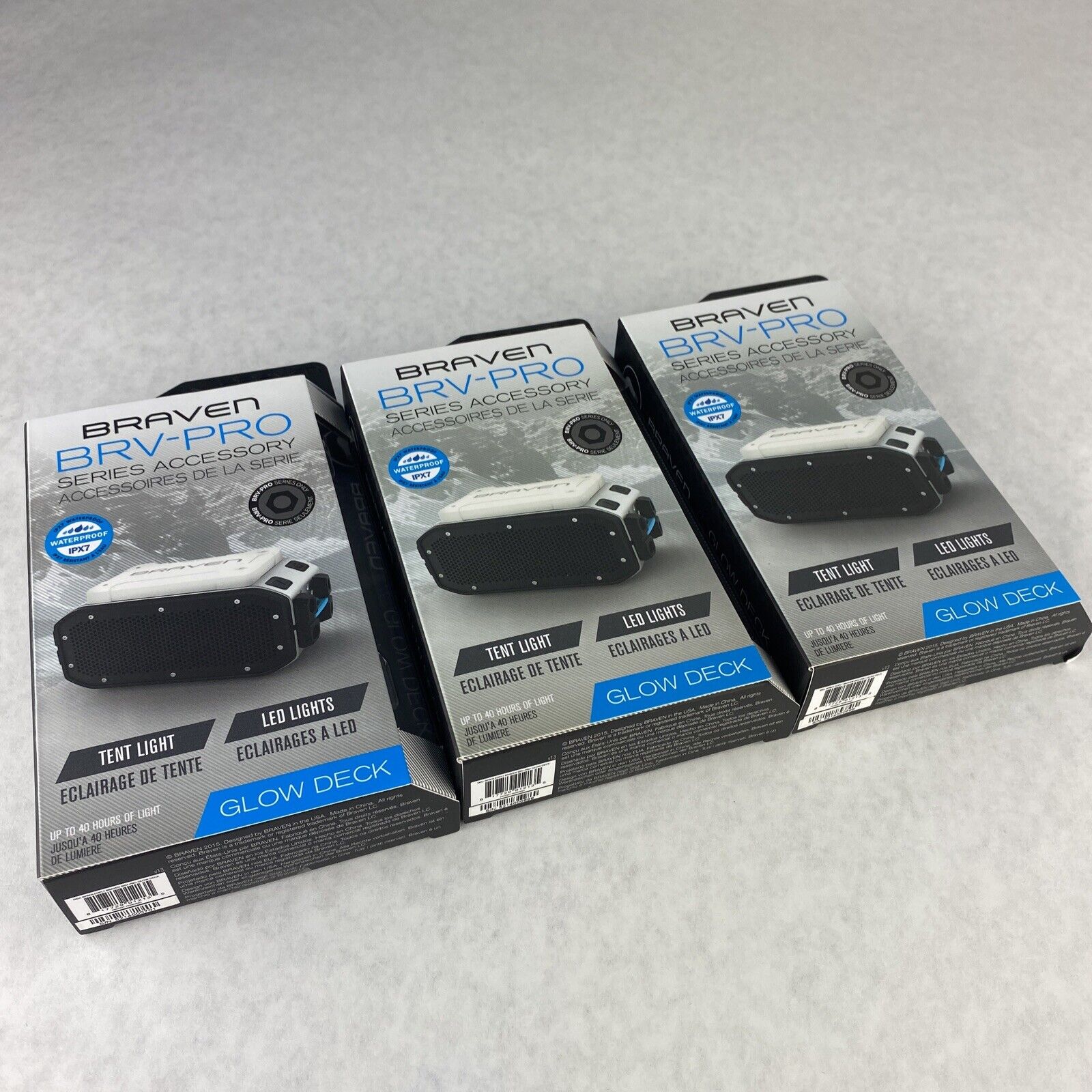 Lot of 3 Braven BRV-PRO Series Accessory LED  Glow Deck