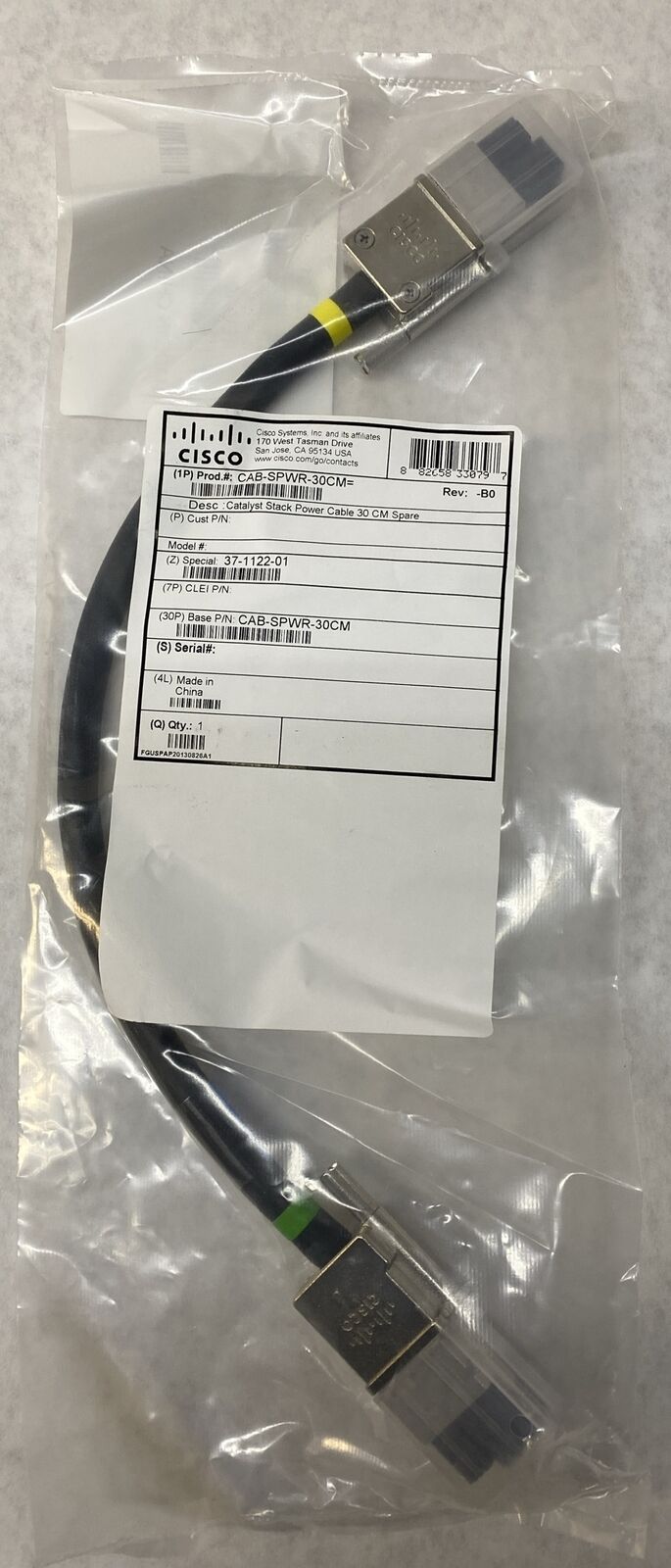Cisco CAB-SPWR-30CM 37-1122-01 3850 Stack Power Cable NEW SEALED