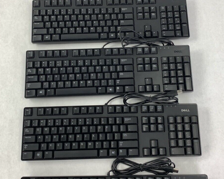 Lot of 5 Genuine Dell KB1421 0N242F L30U Quiet Slim Black USB Keyboard