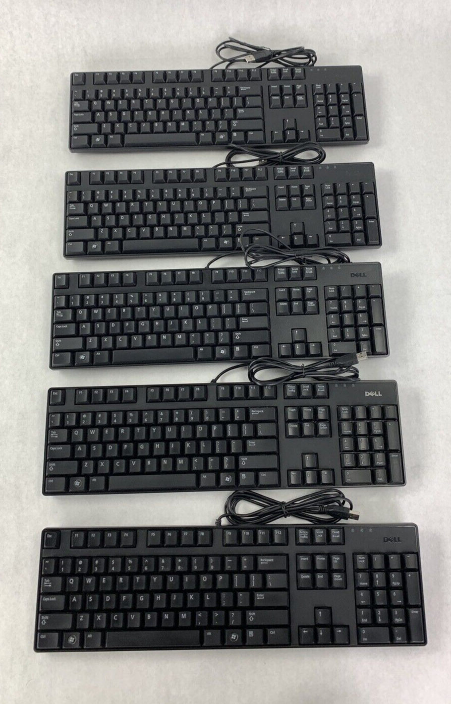 Lot of 5 Genuine Dell KB1421 0N242F L30U Quiet Slim Black USB Keyboard