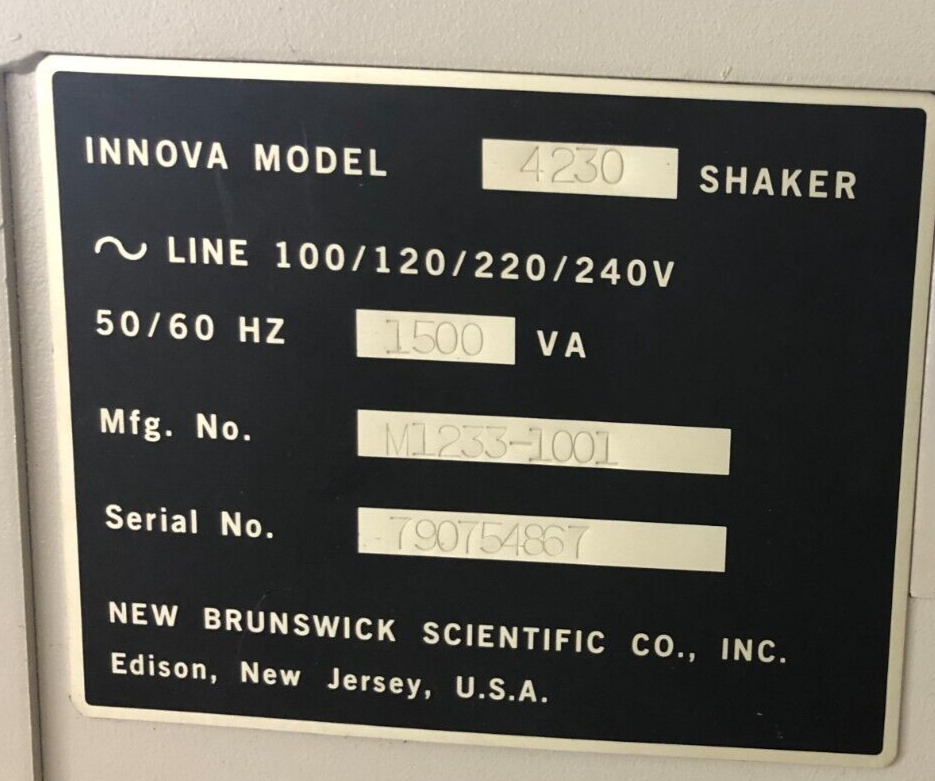 Innova 4230 Refrigerated Incubator Shaker - Needs Power Switch Replaced