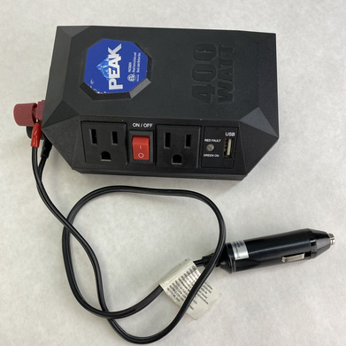 Peak PKC0M04 Mobile 400 Watts Automobile 2 AC Power Outlet w/ USB Charger