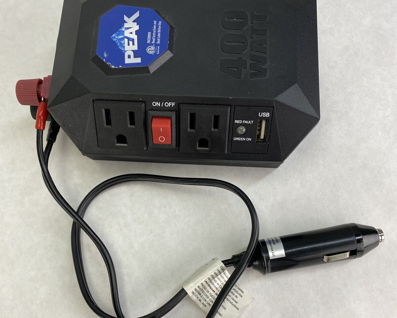 Peak PKC0M04 Mobile 400 Watts Automobile 2 AC Power Outlet w/ USB Charger