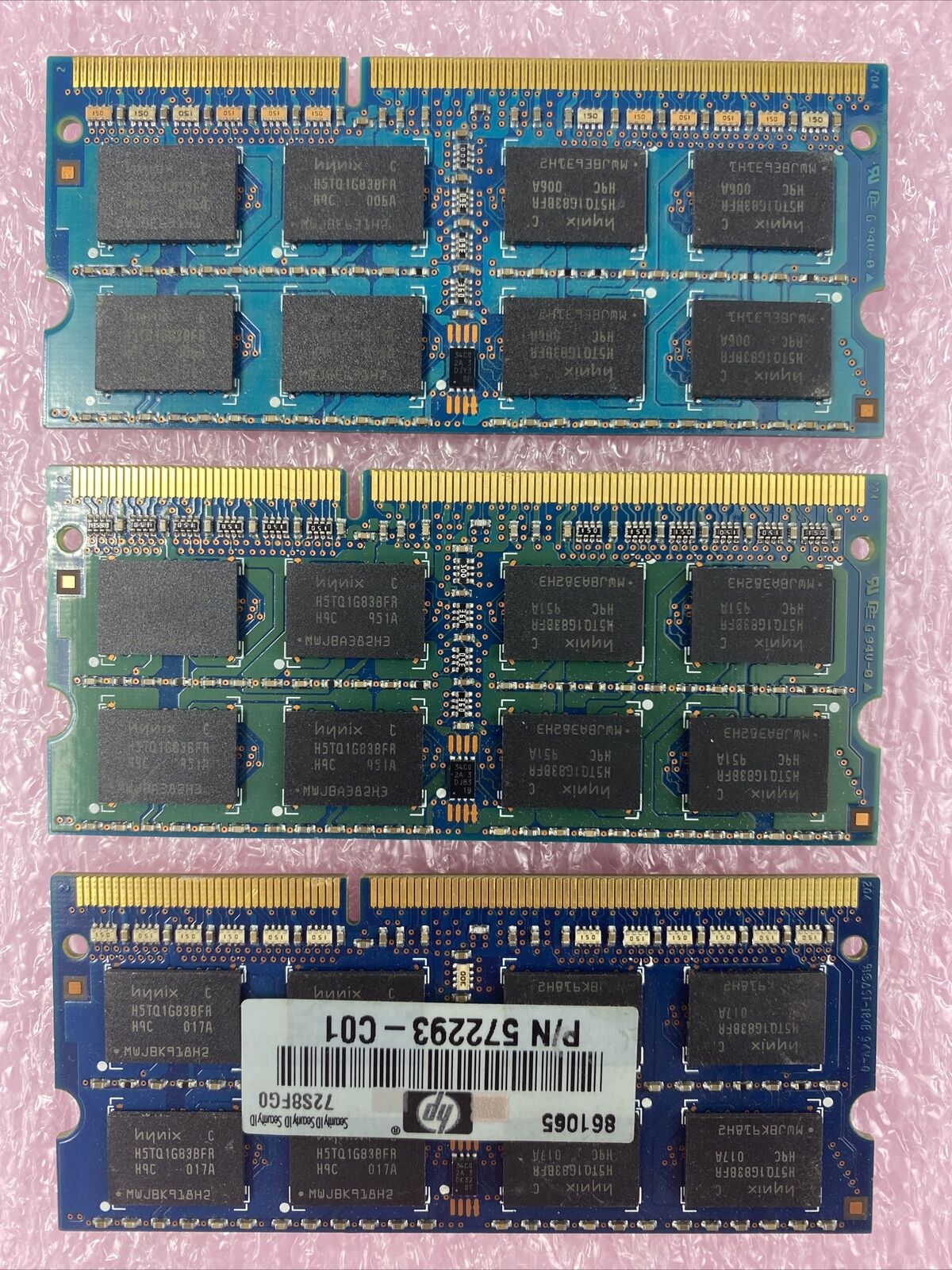 Lot( 3 ) 2GB Hynix HMT125S6BFR8C-H9 DDR3 2Rx8 PC3-10600S  So-DIMM Laptop RAM
