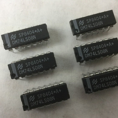 DM74LS08N (SP8404), 14 Pin Dip (Lot of 6) NEW