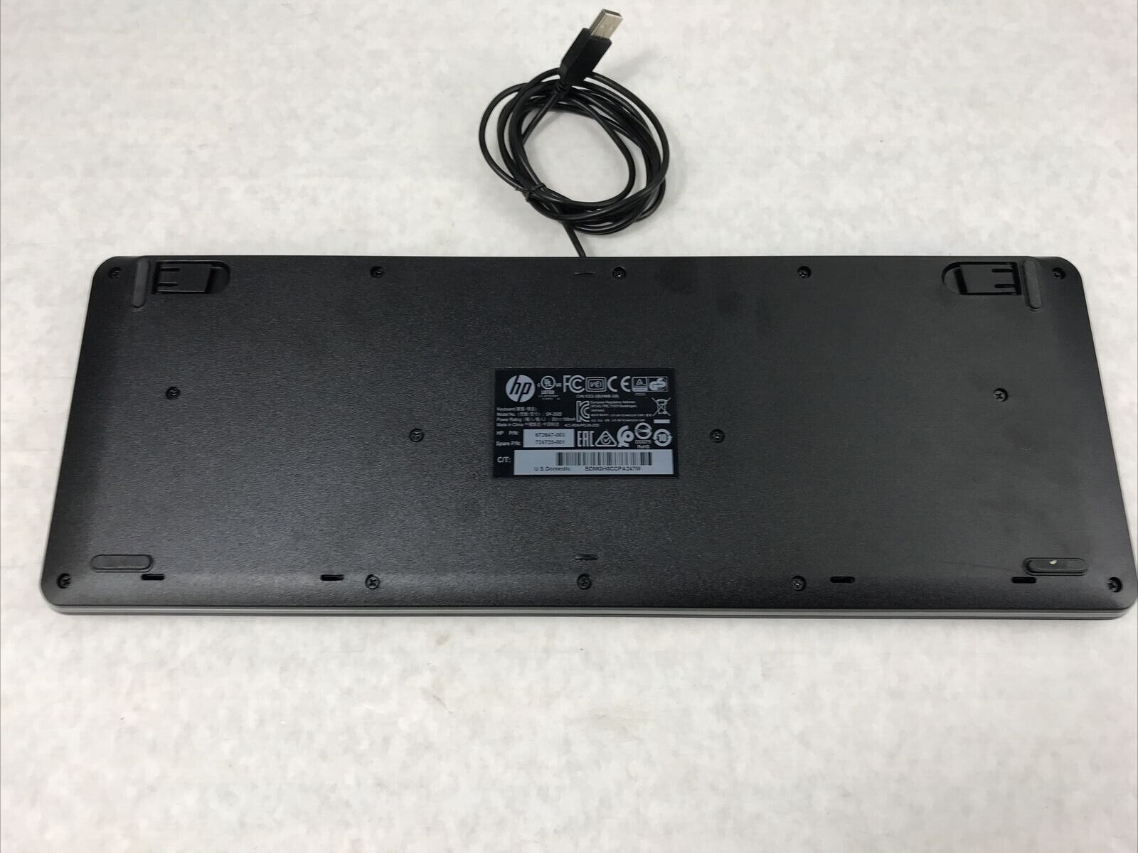 HP 672647-003 KU-1156 Black Wired Standard USB Desktop Keyboard