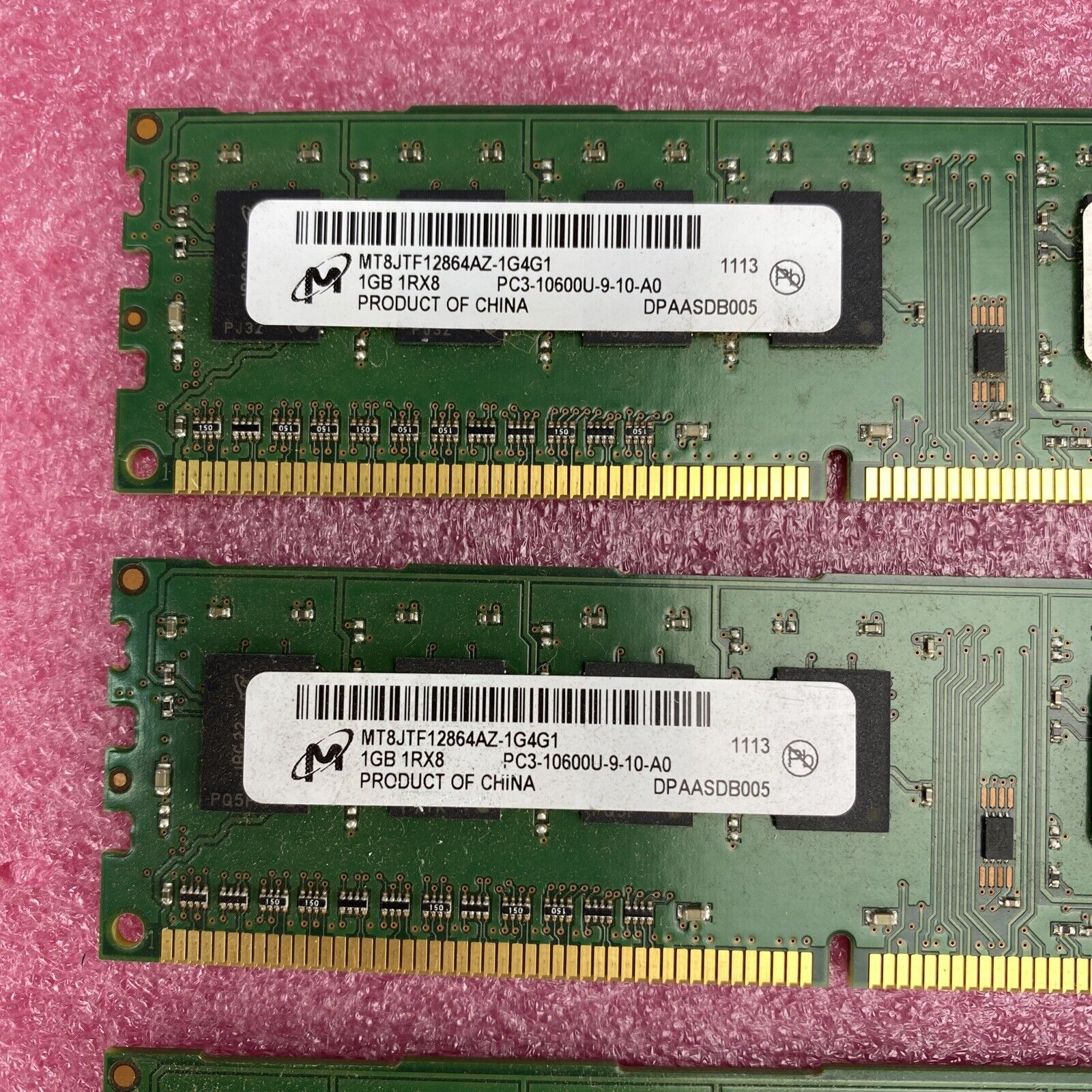 Lot( 6 ) 1GB Micron MT8JTF12864AZ-1G4G1 DDR3-1333 PC3-10600 Desktop Memory RAM