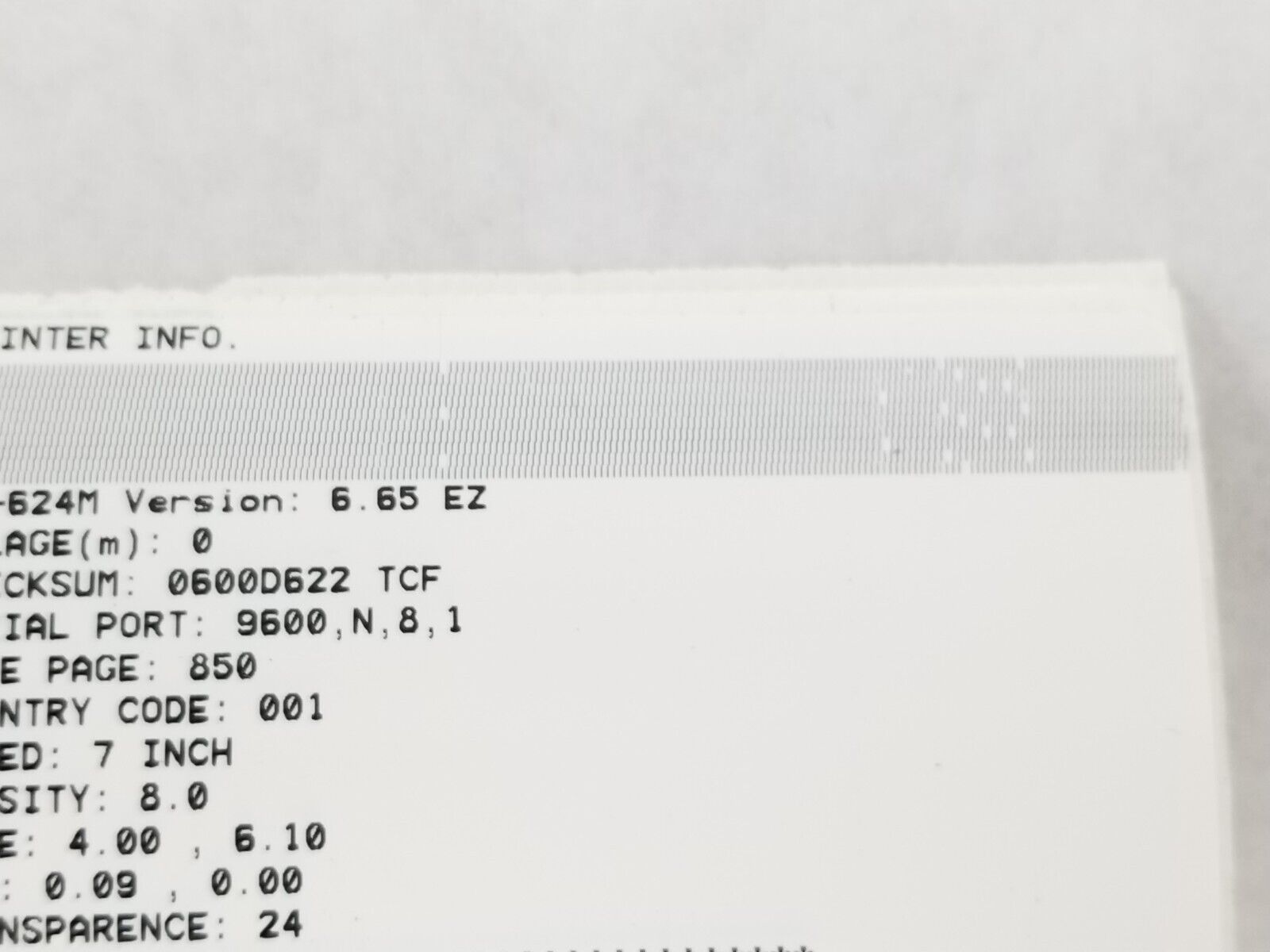 Cub CB-624M Thermal Transfer Printer Parts or Repair Bad Printhead