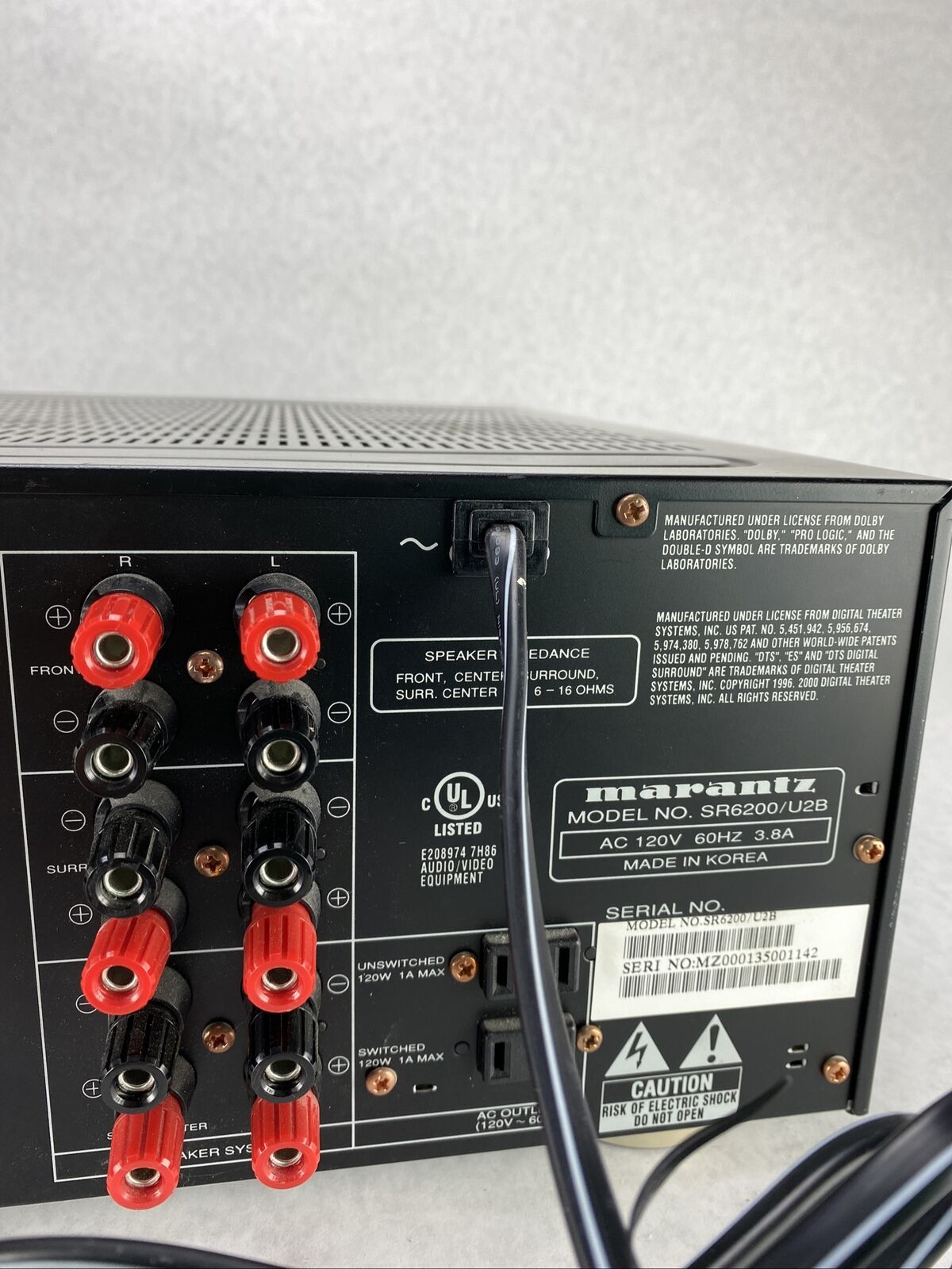 Marantz SR6200 Digital Surround Receiver 6.1 Channel 105 WPC