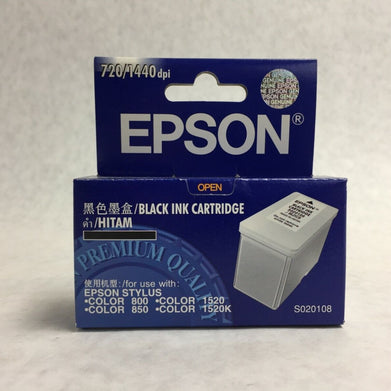 OEM Epson Black Ink Cartridge S020108  NIB