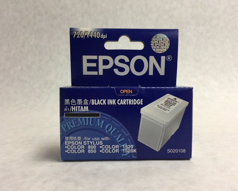 OEM Epson Black Ink Cartridge S020108  NIB