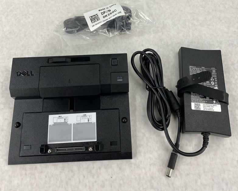 Dell 0VTMC3 E-Port II 0PDXXF K07A Dock DVI DP VGA eSATA USB + AC Power Adapter