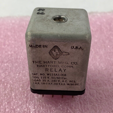 Vintage USA HART MFG CO Hartford CT Relay W115A3-008 115V 60 CYC
