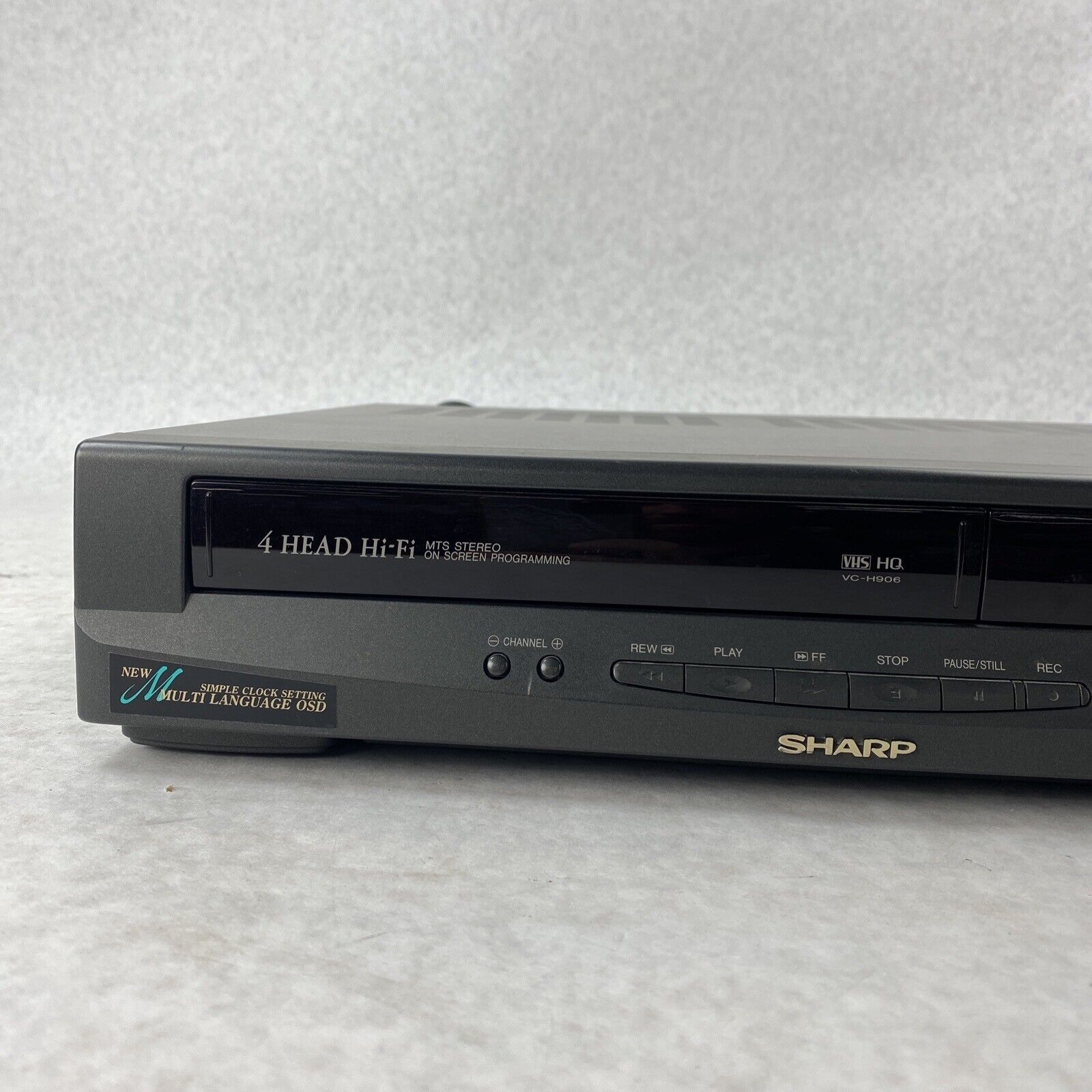 Sharp VC-H906U VCR VHS Player 4 Head HiFi Stereo Tested NO REMOTE