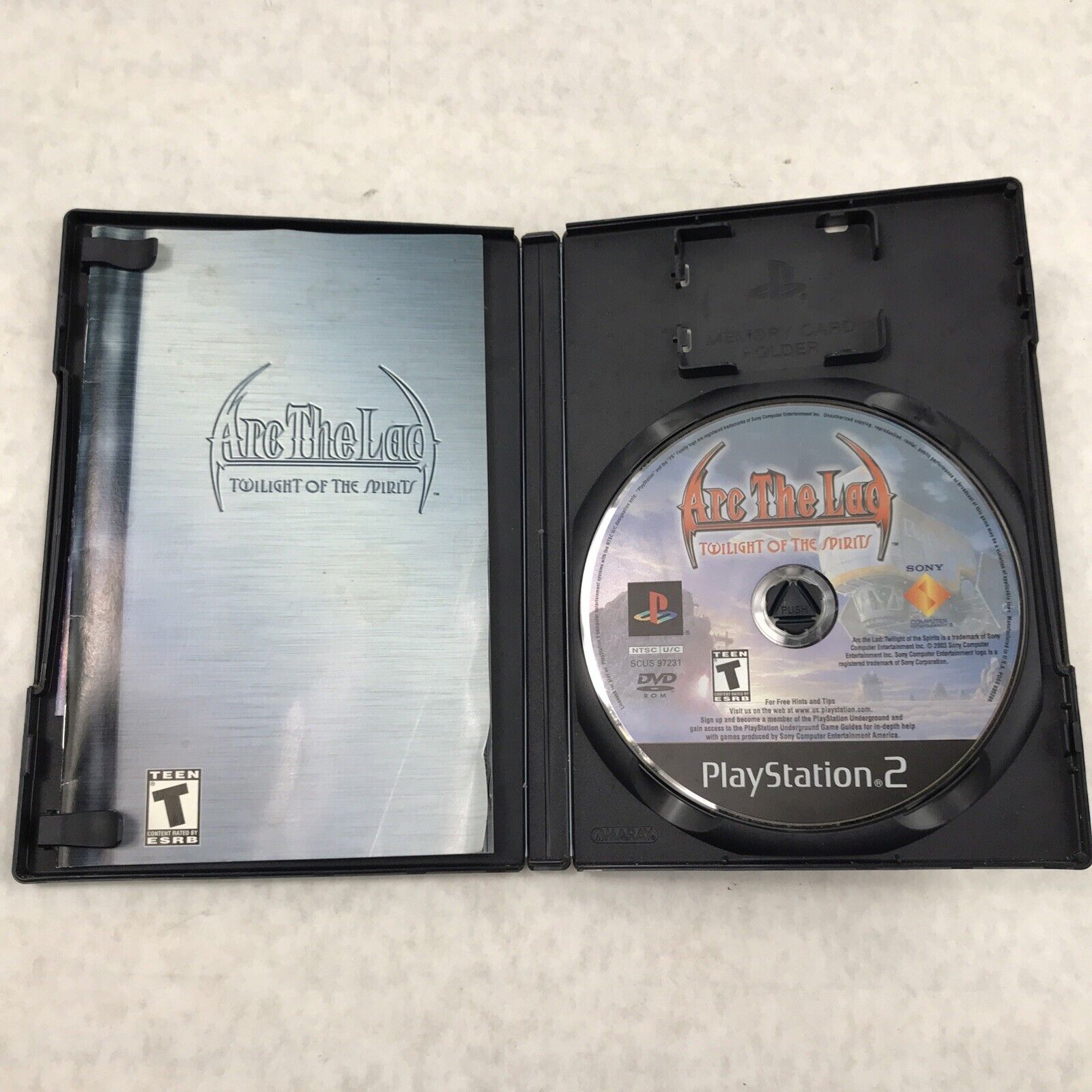 Arc The Lad: Twilight of The Spirits (PlayStation2) W/ Manual