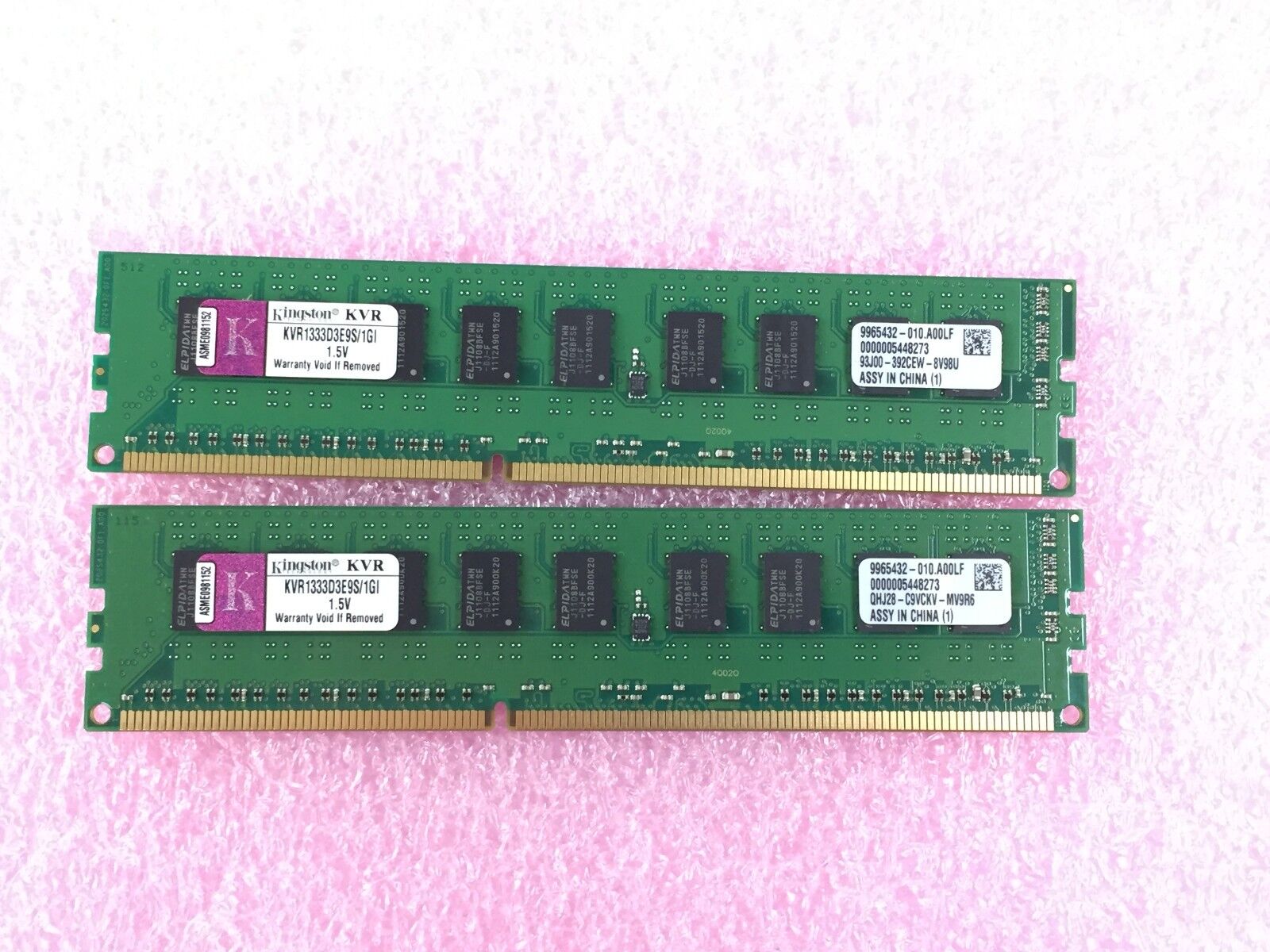 2GB Kit (2x 1GB) Kingston KVR1333D3E9S/1GI PC3-10600 DDR3 1333MHz
