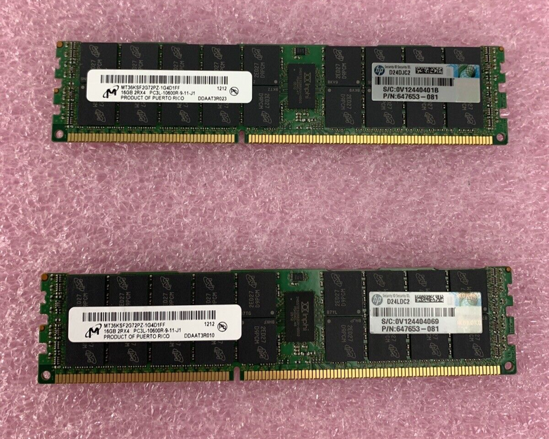 Micron 16GB  DDR3 2Rx4 MT36KSF2G72PZ-1G4D1HF RAM Memory PC3L-10600R