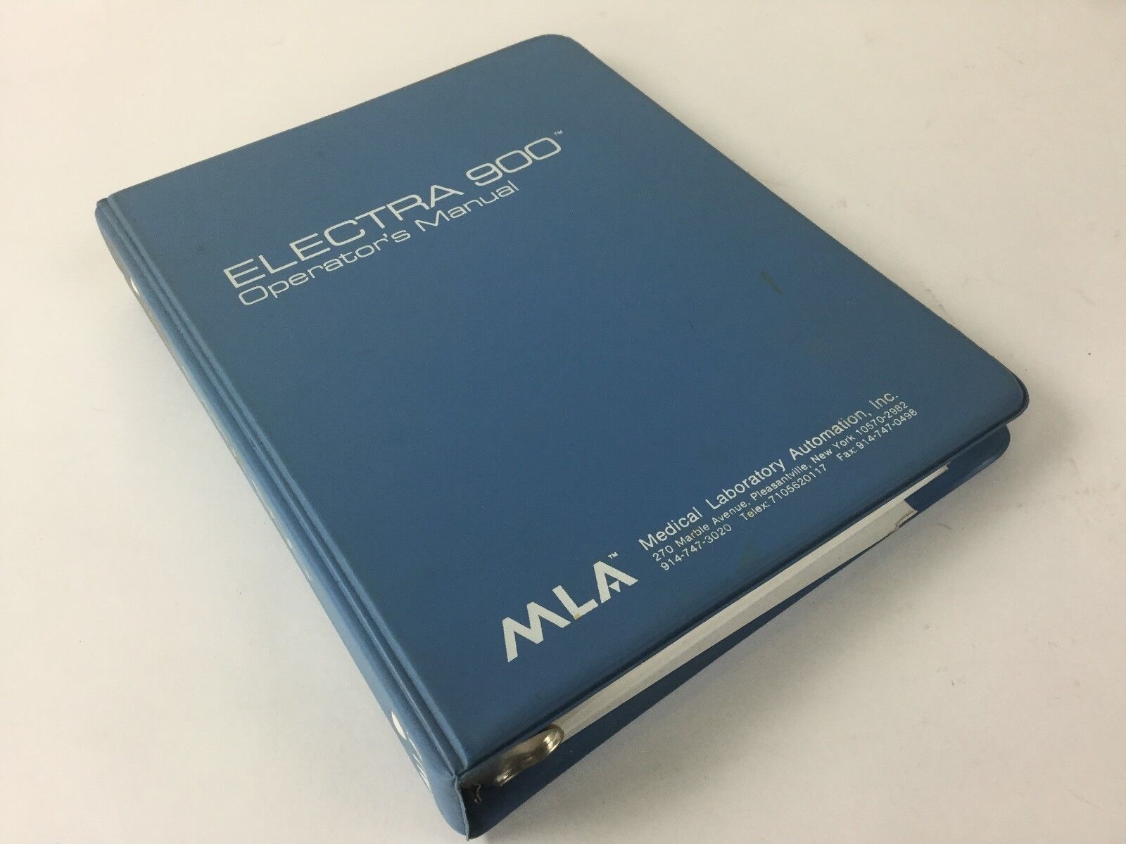 Medical Laboratory Operators Manual for Electra 900