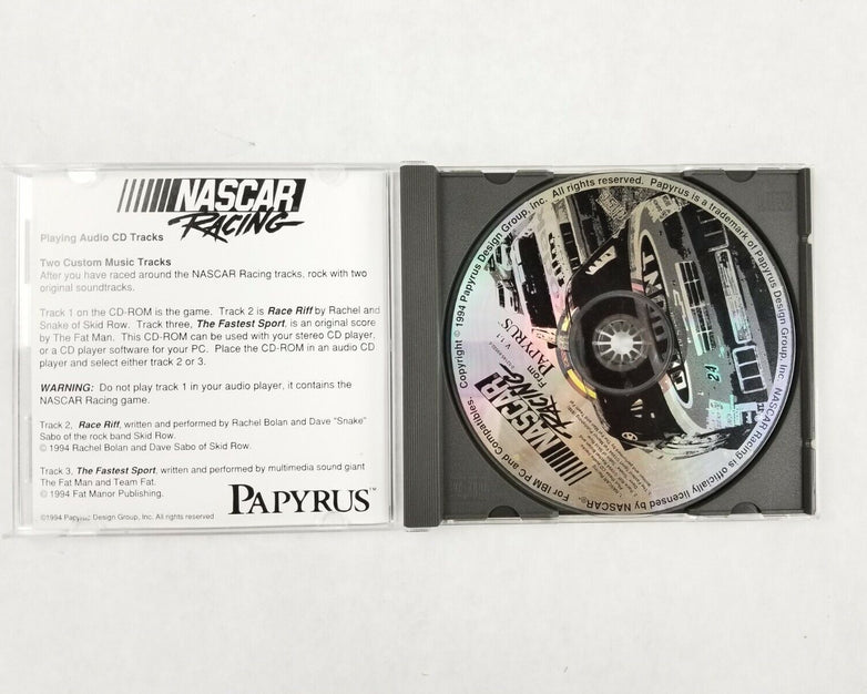 NASCAR Racing (Papyrus, 1994) - PC Windows CD-ROM With Manual and Box