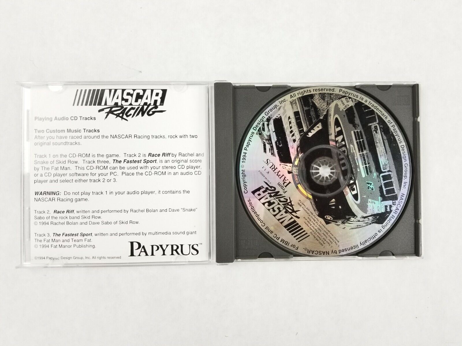 NASCAR Racing (Papyrus, 1994) - PC Windows CD-ROM With Manual and Box