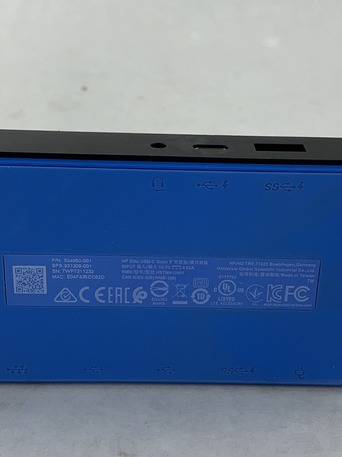 LOT of 5 HP G4 USB-C Laptop Docking Station HSTNH-U601 924850-001