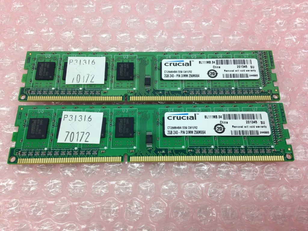Crucial 4GB (2x2GB) 240-PINN DIMM 256MX64 DDR3 RAM