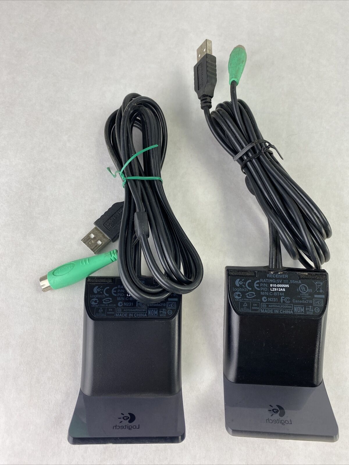 Lot( 2 ) Logitech 83151-0000 C-BT44 USB PS/2 Wireless Receiver ONLY