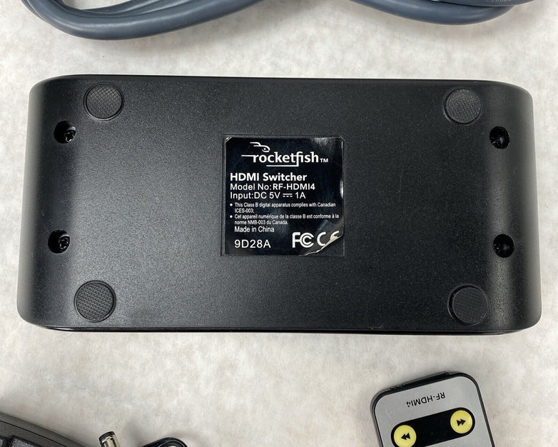 Rocketfish RF-HDMI4 HDMI Switch 4 Port 4k Ultra HD HDR 18 Gbps + Remote Control