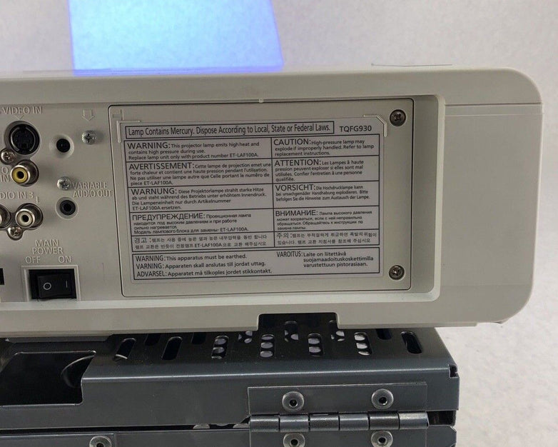 Panasonic PT-FW430U WXGA LCD Projector 1898 Lamp Hours & Peerless Mount Bundle