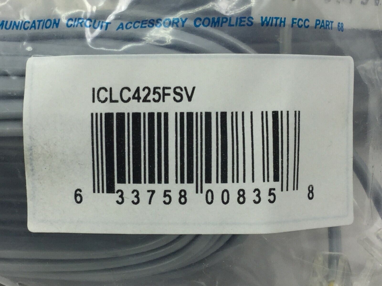 ICC ICLC425FSV 25' ft  Flat Line Cord   Lot of 4   Sealed Packages