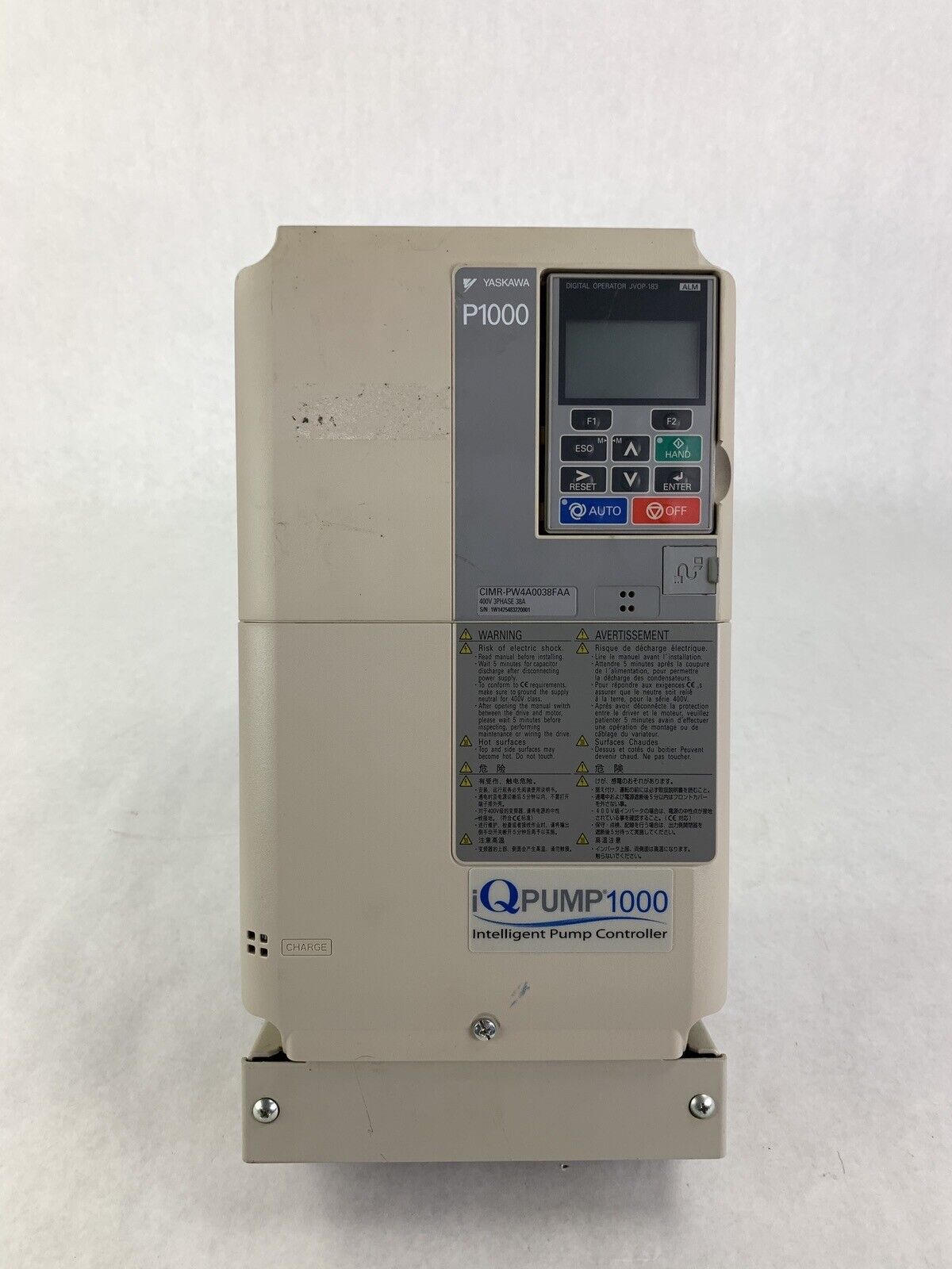 Yaskawa P1000 200V 3 Phase 8A Variable Frequency drive CIMR-PW4A0038FAA