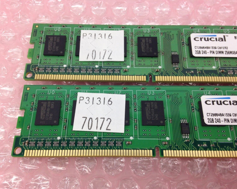 Crucial 4GB (2x2GB) 240-PINN DIMM 256MX64 DDR3 RAM CT25664BA1339.C8FER2 RAM